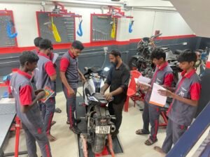 Hands-on two-wheeler workshop training at MMI
